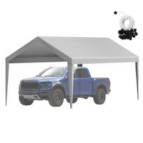 stogines brezentas - Automobilio pavėsinė Vevor 6.1x3.04 m, pilka (Grey) - 4 nuotrauka