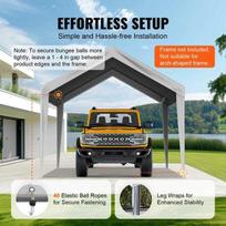 stogines brezentas - Automobilio pavėsinė Vevor 6.1x3.04 m, pilka (Grey) - 8 nuotrauka