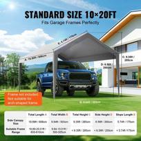 stogines brezentas - Automobilio pavėsinė Vevor 6.1x3.04 m, pilka (Grey) - 9 nuotrauka