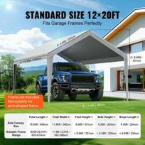 pavesines tentai pigu - Vevor Automobilinis stogelis 3,7 x 6 m, pilka (Grey) - 9 nuotrauka