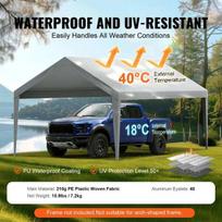 pavesines tentai pigu - Vevor Automobilinis stogelis 3,7 x 6 m, pilka (Grey) - 10 nuotrauka