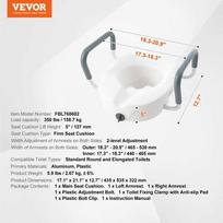 klozeto sedyne - Vevor Pakeltas klozeto dangtis 5 cm, 158 kg apkrova - 6 nuotrauka