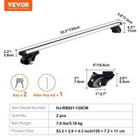 vevor stogo - Vevor Universalūs stogo bagažinės skersiniai 135 cm - 5 nuotrauka
