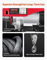 vevor - Vevor Elektrinis keltuvas gervė 600 kg, nuotolinio valdymo pultas, 12 m trosas, 1150 W variklis - 8 nuotrauka