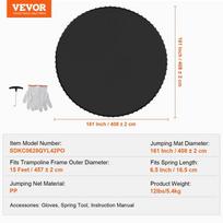 batutas trampolines - Vevor Pakeičiamas batuto kilimėlis 15ft rėmui - 5 nuotrauka