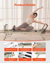 pilates reformer - Sulankstomas pilates reformeris namų treniruoklis - 8 nuotrauka