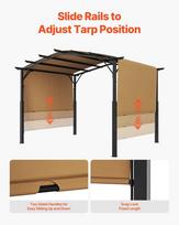 pavesine 3x3 - Vevor pergola 3x3 m, su stogu, pilka (Grey) - 5 nuotrauka