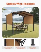 pavesine 3x3 - Vevor pergola 3x3 m, su stogu, pilka (Grey) - 9 nuotrauka