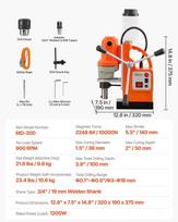 grezimo stakles - Vevor Magnetinės gręžimo staklės 1200 W 38 mm - 5 nuotrauka