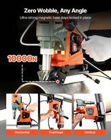 graztu stakles - YATO Magnetinės gręžimo staklės YT-12345 1400 W 50 mm su 12 gręžtuvų - 8 nuotrauka
