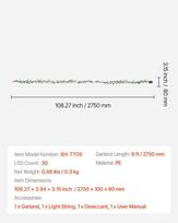 dirbtinos zaluma - Kalėdinė girlianda 275 cm su LED - 6 nuotrauka