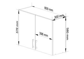 virtuvine spintele 80 cm - Pakabinama virtuvinė spintelė NORE Lima W80, baltos/ąžuolo spalvos - 5 nuotrauka