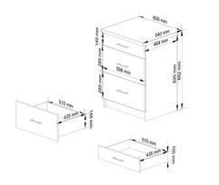 apatine virtuvine spintele - Virtuvinė spintelė NORE Lima S60 su 3-iais stalčiais, baltos/ąžuolo spalvos - 5 nuotrauka