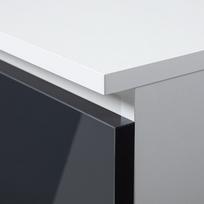 komoda nore k140 - Komoda NORE K140 su 4-iais stalčiais, balta/juoda - 3 nuotrauka