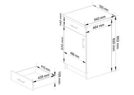 virtuvines spinteles - Virtuvinė spintelė NORE Lima S50, baltos/ąžuolo spalvos - 5 nuotrauka