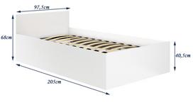 balta miegamojo lova - Lova su grotelėmis NORE CLP 90x200 cm, balta - 4 nuotrauka