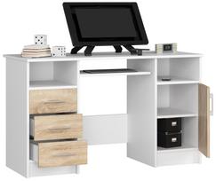 ermitazas stalai - Rašomasis stalas Akord Ana, balta/ąžuolo (White/Oak) - 5 nuotrauka