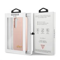 s22 plus telefonas - Guess "GUHCS22MLSLMGPP Silicone Metal Logo Case Galaxy S22 Plus" Pink - 2 nuotrauka