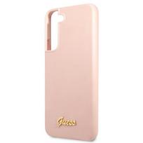 s22 plus telefonas - Guess "GUHCS22MLSLMGPP Silicone Metal Logo Case Galaxy S22 Plus" Pink - 4 nuotrauka