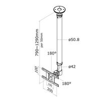 lubinis tv stovas - NEWSTAR FLAT SCREEN CEILING MOUNT (HEIGHT: 79-129 CM) 10-30" WHITE - 4 nuotrauka