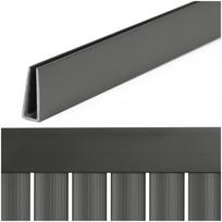 pvc lakstai - Horizontalus profilis Springos GA0250, Tamsiai pilka (Dark Grey), 100 cm - 9 nuotrauka