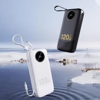 20000mah iniu - Dudao K13Pro, 20000mAh, su integruotu kabeliu, juodas - 4 nuotrauka