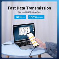 5a usb c laidas - Vention TAKHF USB-C į USB-C 5A kampinis kabelis 1m Pilkas (Gray) - 6 nuotrauka