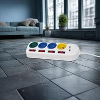 prailgintuvas 1 m - Maclean MCE229W Maitinimo juosta, prailgintuvas 4 lizdai + 2xUSB, su jungikliais, 1.5 m, balta (White) - 3 nuotrauka