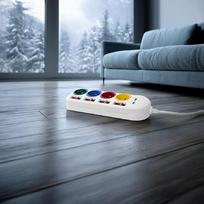 prailgintuvas 1 m - Maclean MCE229W Maitinimo juosta, prailgintuvas 4 lizdai + 2xUSB, su jungikliais, 1.5 m, balta (White) - 6 nuotrauka