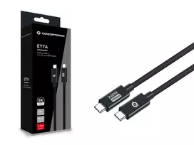 5a usb c laidas - Conceptronic ETTA04B12 USB-C to USB-C kabelis 1,2 m Juodas (Black) - 3 nuotrauka