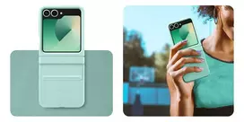 samsung galaxy z flip6 - Samsung Flap ECO-Leather Case EF-VF741PME Flip6 (Mint) - 3 nuotrauka