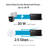 poe adapteris - TP-Link Omada 2.5G PoE+ Injector Adapter Juodas (Black) - 3 nuotrauka