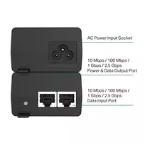poe adapteris - TP-Link Omada 2.5G PoE+ Injector Adapter Juodas (Black) - 6 nuotrauka