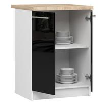 olivia virtuve - Apatinė virtuvinė spintelė Akord Furniture Factory Oliwia S60 2D, balta/juoda, 46 cm x 60 cm x 85 cm - 6 nuotrauka