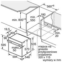 imontuojama orkaite pirolize - Bosch HQG572EB3 - 3 nuotrauka