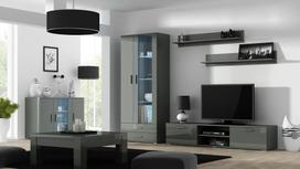 spintele 120 80 - Cama Meble Soho S7 120 Chest Of Drawers Grey/Grey Gloss - 3 nuotrauka