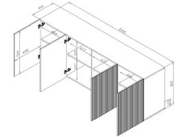 komodos 200 - Komoda Cama Pafos 200x42x82 Juoda (Black) - 2 nuotrauka