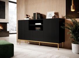 pafos 150 - Komoda Cama Meble Pafos, juoda, 150 cm x 40 cm x 90 cm - 2 nuotrauka