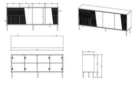 komodos 200 - Komoda Cama Meble Abi 301262, smėlio, 45 cm x 200 cm x 88 cm - 2 nuotrauka