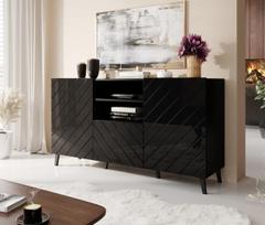 juoda komoda - Komoda Cama Meble Abeto KOM150 CZ, juoda, 150 cm x 42 cm x 82 cm - 3 nuotrauka