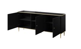 juoda komoda - Komoda Cama Meble Glamour, aukso/juoda, 180 cm x 40 cm x 75.5 cm - 4 nuotrauka