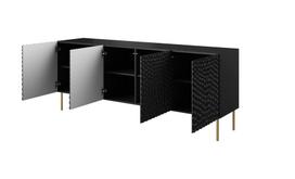 juoda komoda - Komoda Cama Meble Hole, juoda, 190 cm x 40.5 cm x 74.5 cm - 4 nuotrauka