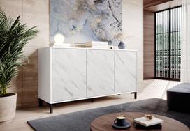 komoda 150 - Komoda Cama Meble Marmo 3D, balta, 150 cm x 45 cm x 80.5 cm - 3 nuotrauka