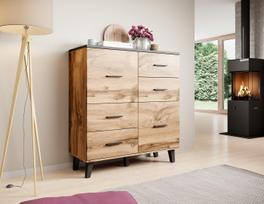 110 - Komoda Cama Meble Lotta 110 2D4S, ruda/juoda - 2 nuotrauka