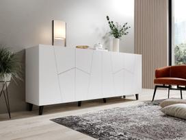 komodos 200 - Komoda Cama Meble Etna, balta, 200 cm x 42 cm x 82 cm - 2 nuotrauka