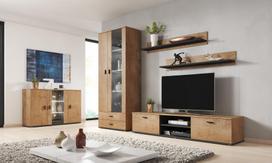 spintele 120 80 - Cama Meble Soho S7 120 Chest Of Drawers Oak/Black - 3 nuotrauka