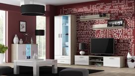 spintele 120 80 - Cama Meble Soho S7 120 Chest Of Drawers Sonoma Oak/White Gloss - 2 nuotrauka