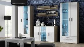 spintele 120 80 - Cama Meble Soho S7 120 Chest Of Drawers Sonoma Oak/White Gloss - 3 nuotrauka