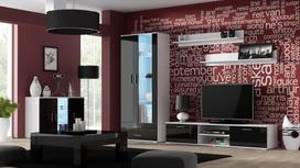 balta juoda komoda - Cama Meble Soho S7 120 Chest Of Drawers White/Black Gloss - 2 nuotrauka