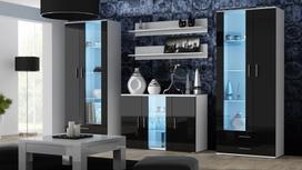 balta juoda komoda - Cama Meble Soho S7 120 Chest Of Drawers White/Black Gloss - 3 nuotrauka